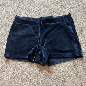 Juicy Couture Navy Blue Velour Shorts